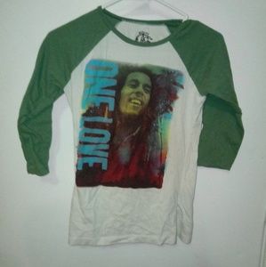 Bob Marley portrait 3/4 sleeve shirt